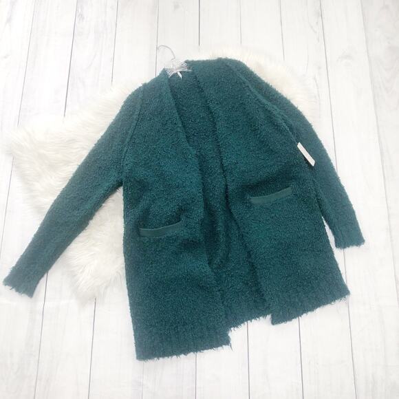 Free People Once in a Lifetime Green Long Open Front Cardigan Small NEW - Picture 2 of 6